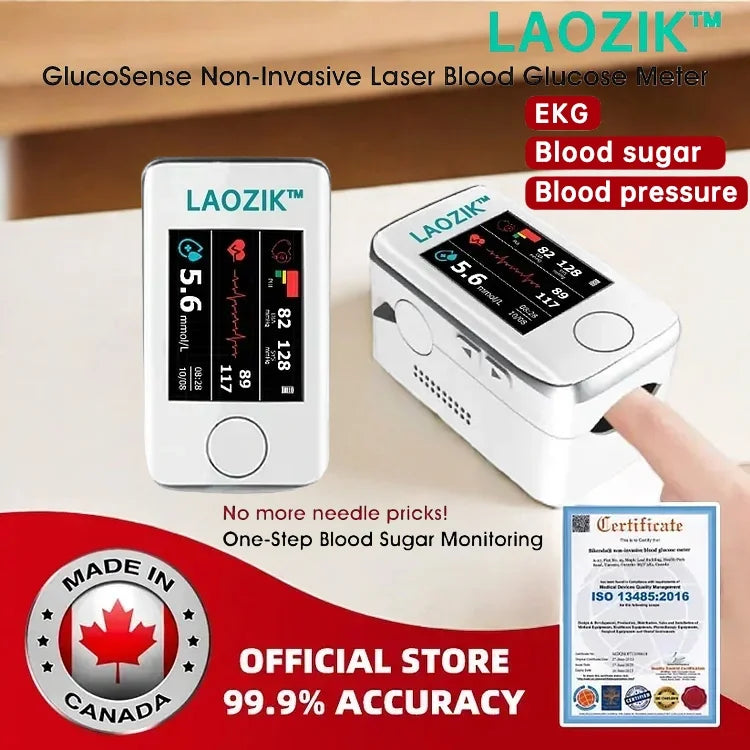 Glucometru pentru măsurarea glicemiei din sânge, neinvaziv LAOZIK (Garanție de 5 ani)